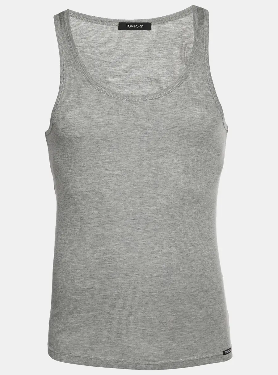 Tom Ford Grey Rib Knit Tank Top S