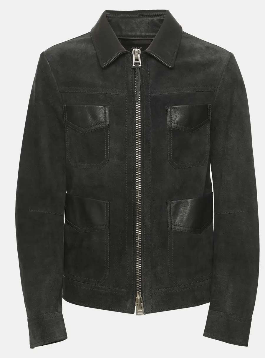 Tom Ford Dark Grey Suede Field Jacket S