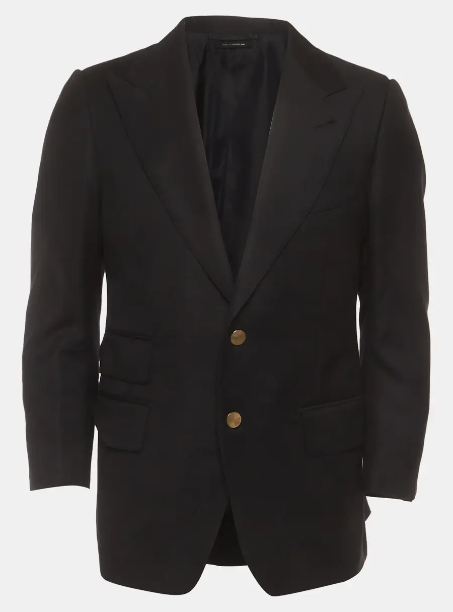 Tom Ford Black Wool Blend Long Sleeve Jacket L