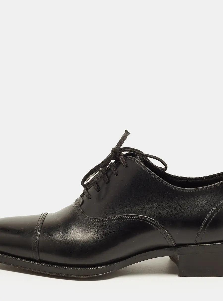 Tom Ford Size 40 Black Leather Lace Up Oxfords