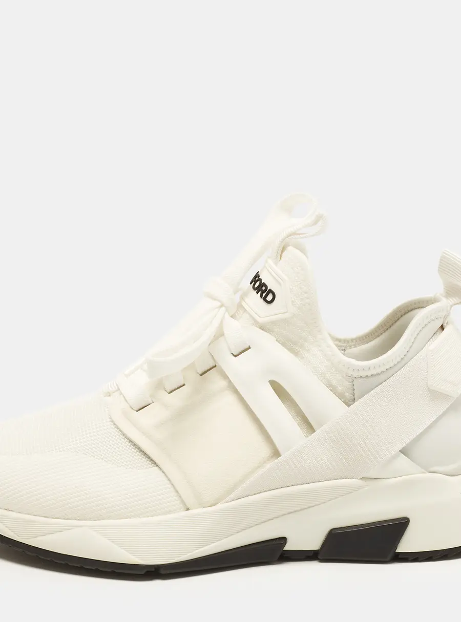 Tom Ford jago Size 41 White Mesh and Neoprene Low Top Sneakers