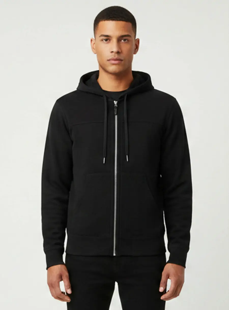 Tom Ford Black Suede and Knit Hooded Jacket S