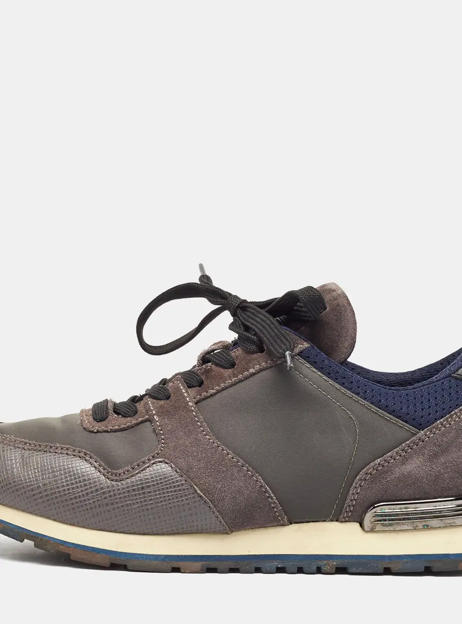 Tod's Size 40 Brown Leather, Neoprene and Suede Lace Up Sneakers