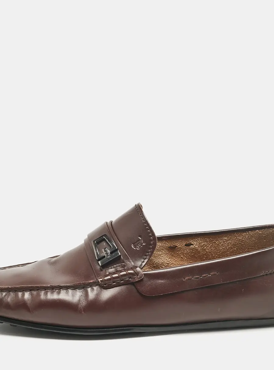 Tod's Brown Leather Slip On Loafers Size 43