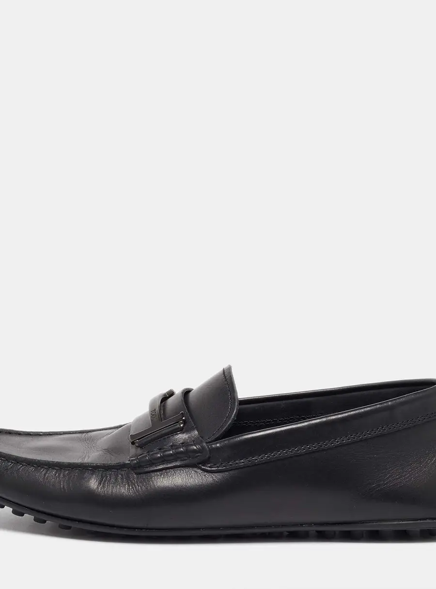 Tod's Black Leather Loafers Size 41.5