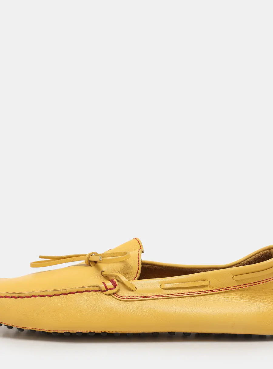 Tod's Yellow Leather City Gommino Loafers Size 45.5