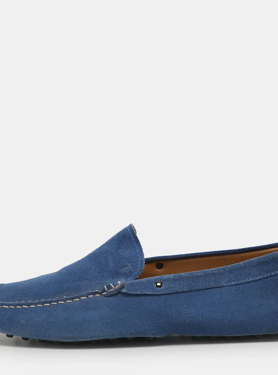 Tod's Blue Suede Gommino Loafers Size 44.5