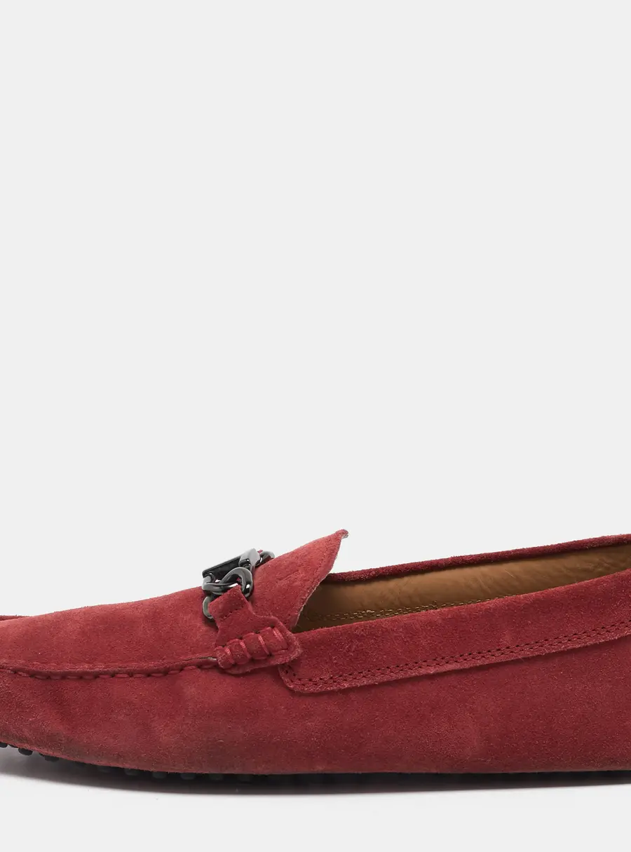 Tod's Red Suede Slip On Loafers Size 43