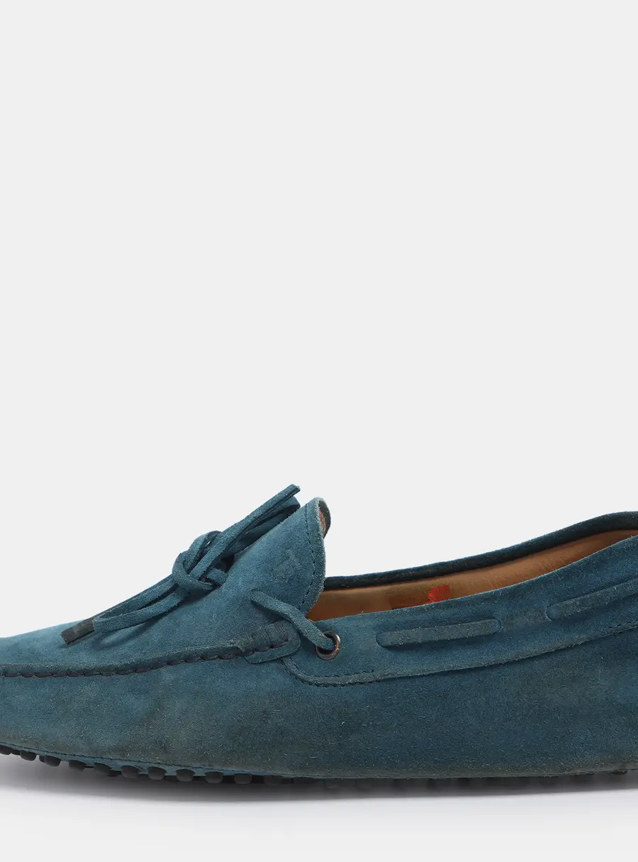 Tod's Blue Suede Gommino Loafers Size 39