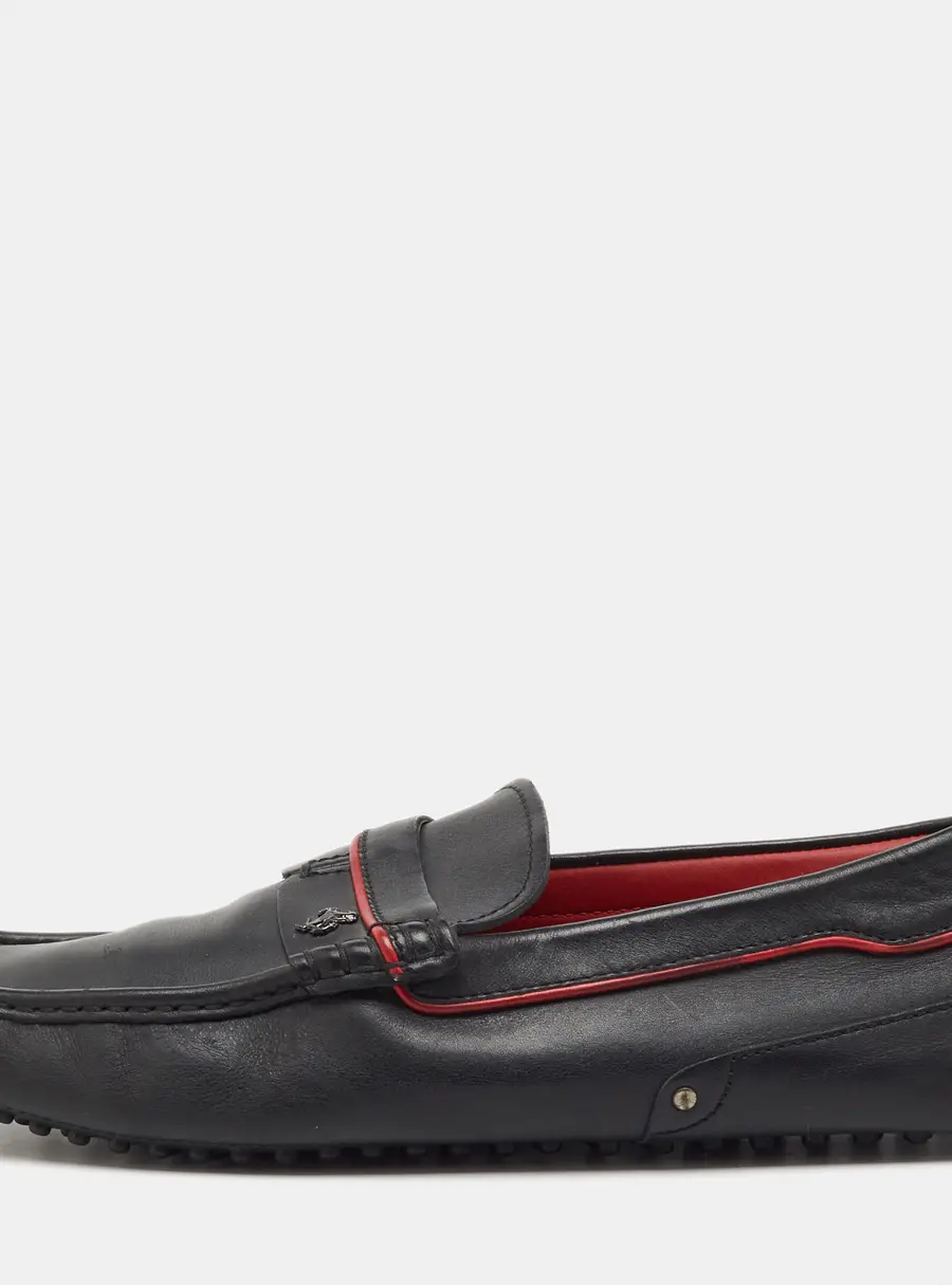 Tod's For Ferrari Black Leather Slip On Loafers Size 41