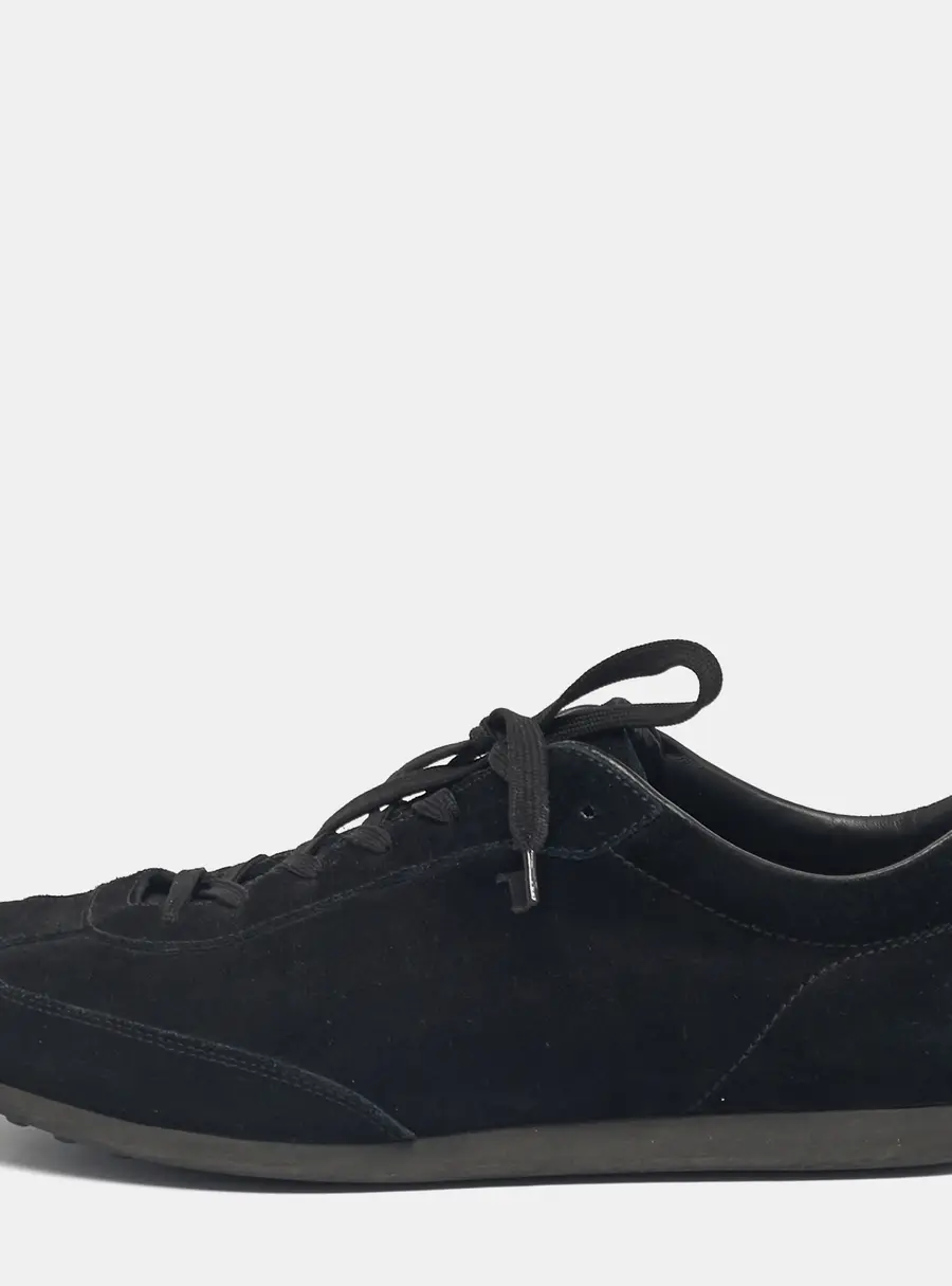 Tod's Black Suede Lace Up Sneakers Size 47.5