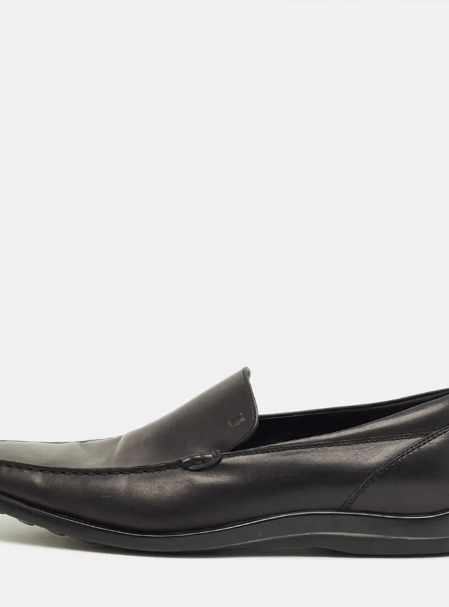 Tod's Black Leather Slip OnPenny Loafers Size 47.5