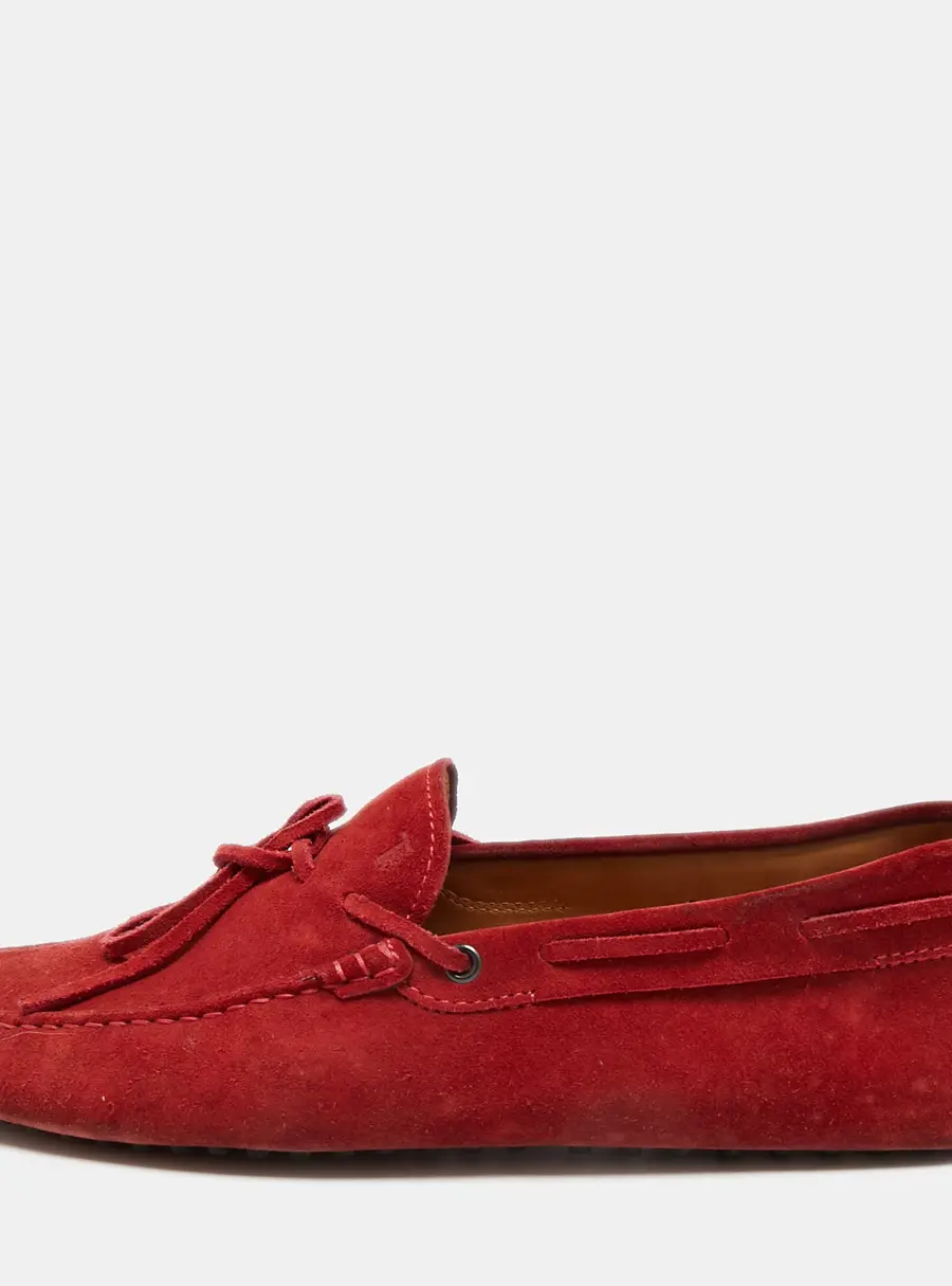 Tod's City Gommino Size 42 Burgundy Suede Loafers