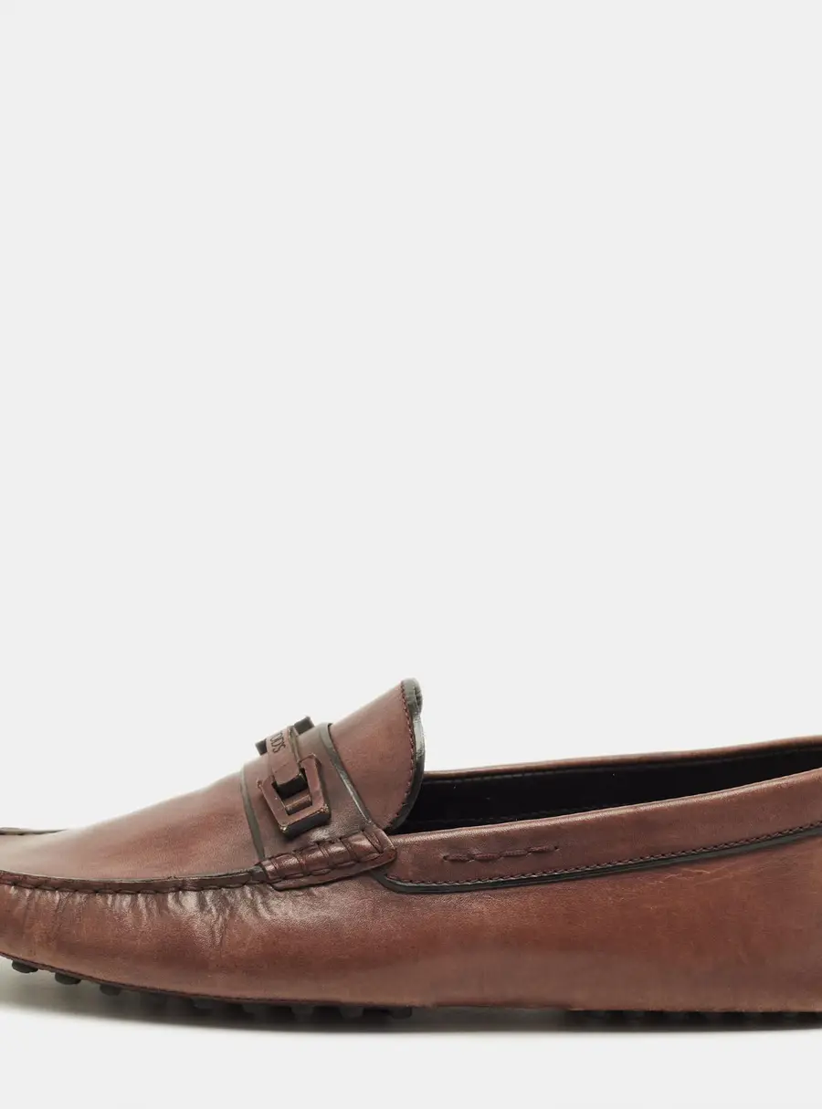 Tod's Size 43 Brown Leather Penny Loafers