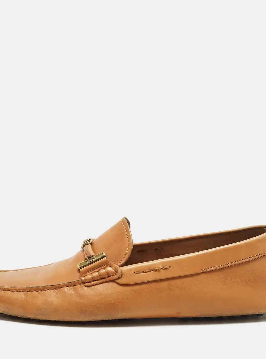Tod's Size 42.5 Brown Leather Driver Loafers