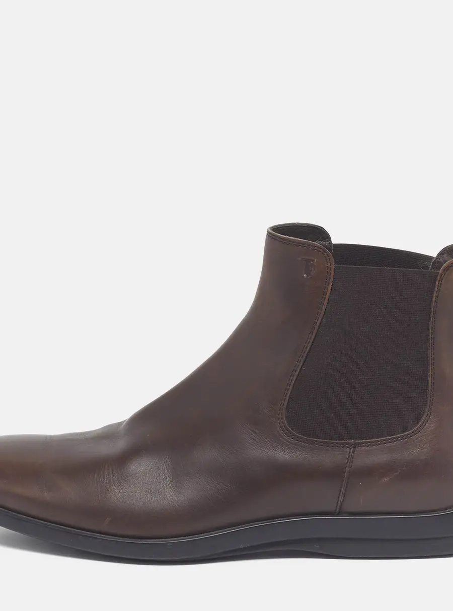 Tod's Size 44 Brown Leather Chelsea Boots