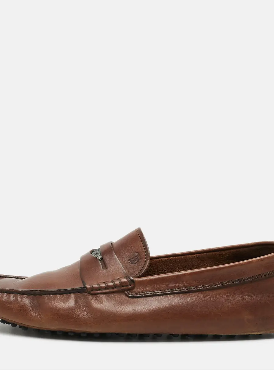 Tod's Size 43 Brown Leather Driver Loafers