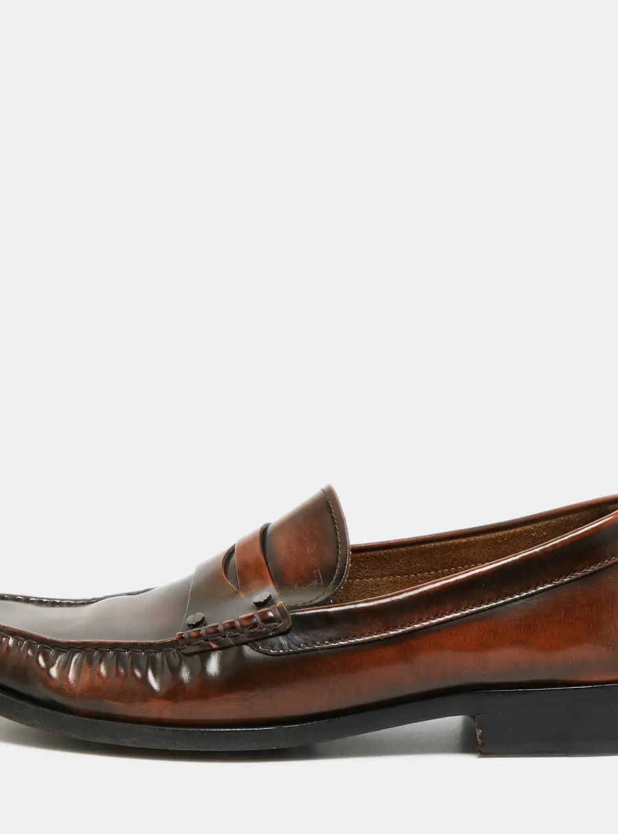 Tod's Size 44.5 Two Tone Leather Penny Loafers