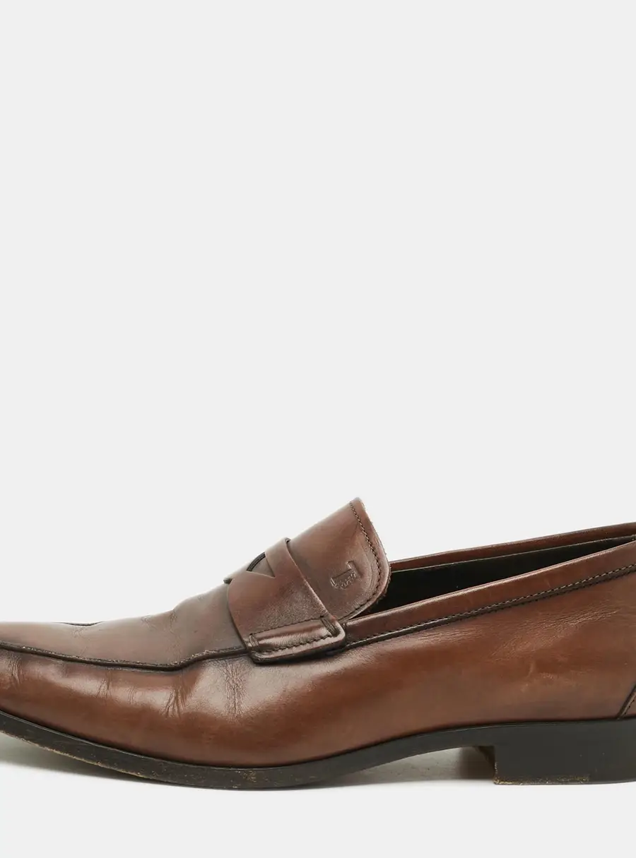 Tod's Size 41 Brown Leather Penny Loafers