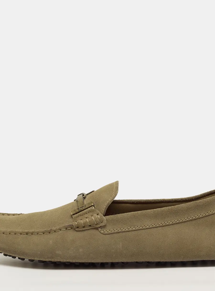 Tod's Double T Size 43 Mint Green Suede Loafers