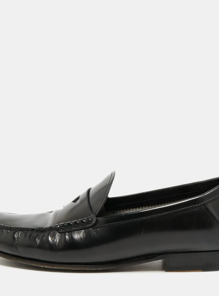 Tod's Size 42 Black Leather Penny Loafers