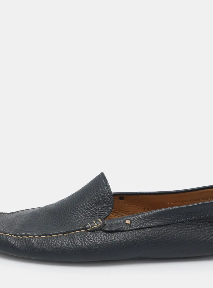 Tod's Size 45.5 Navy Blue Leather Loafers