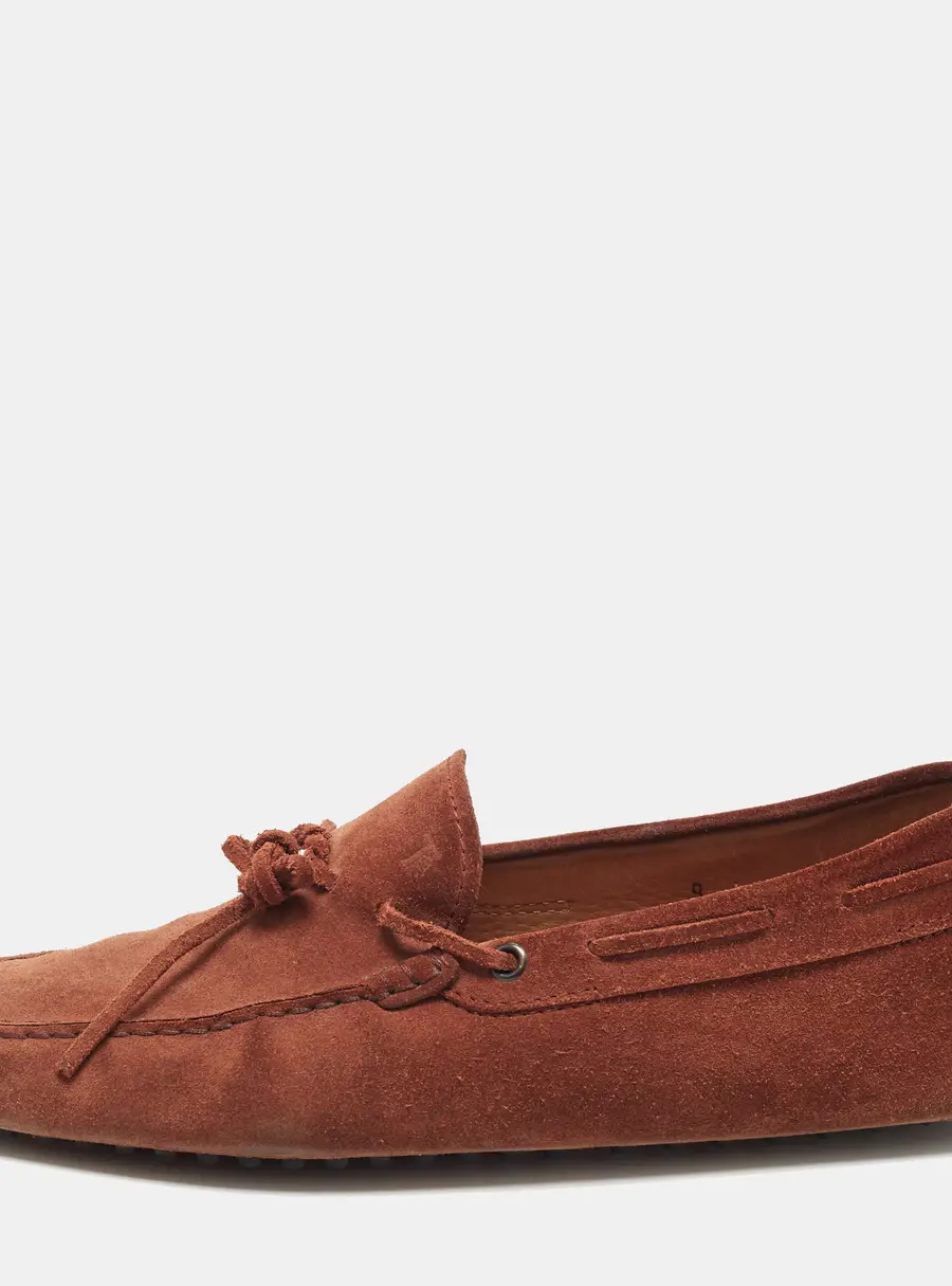 Tod's Gommino Size 43 Brown Suede Bow Driver Loafers