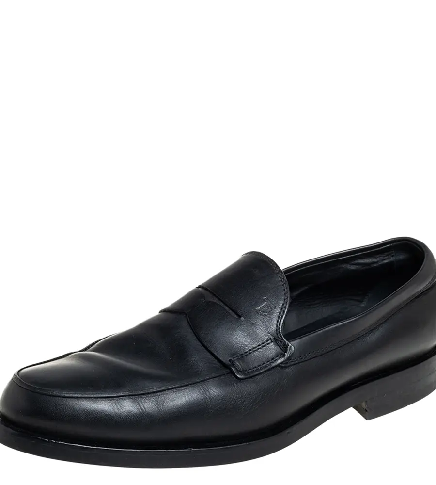 Tod's Black Leather Slip On Loafers Size 41