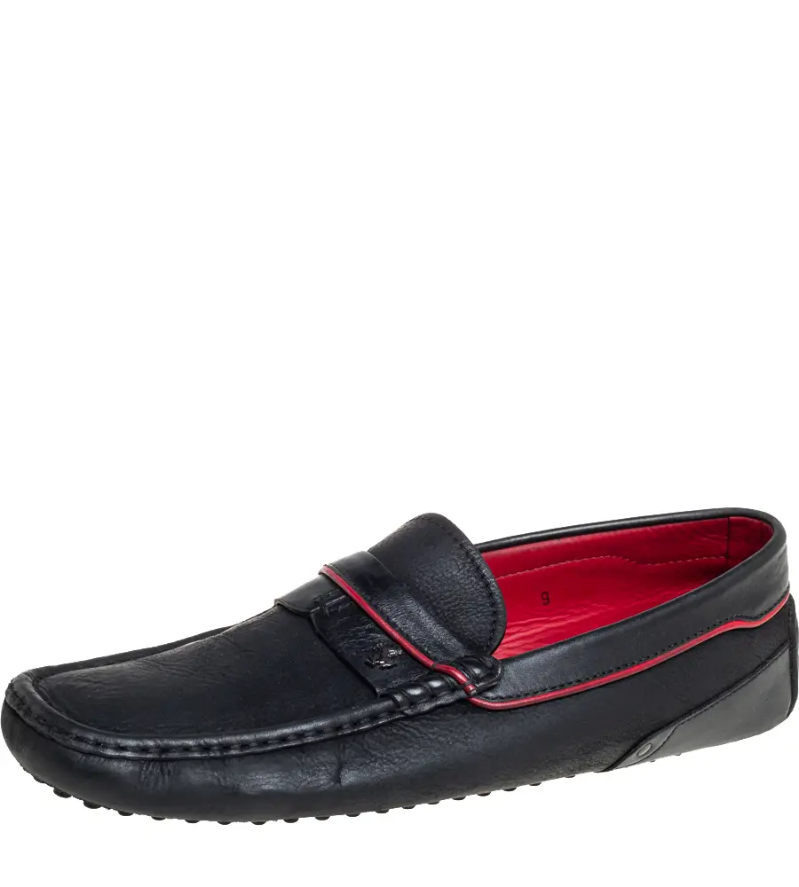Tod's Size 43 Black Leather and Nubuck Leather Driver Loafers