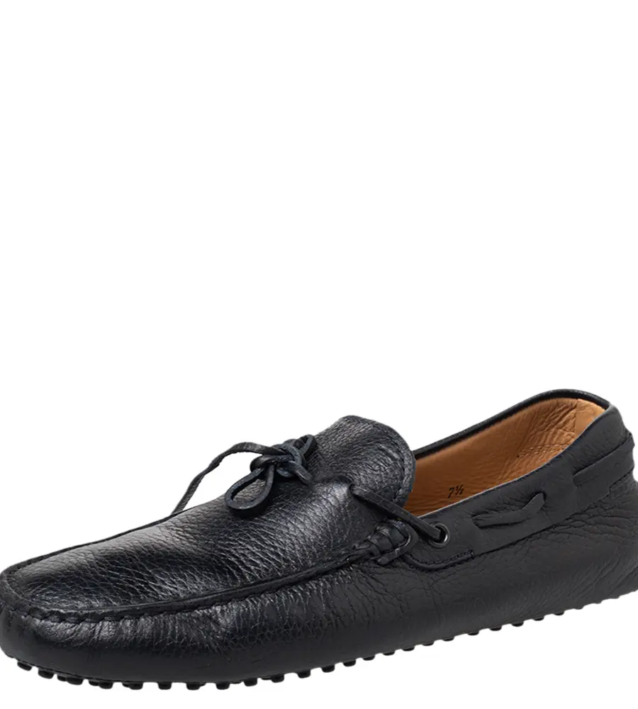 Tod's Black Leather Bow Slip On Loafers Size 41.5