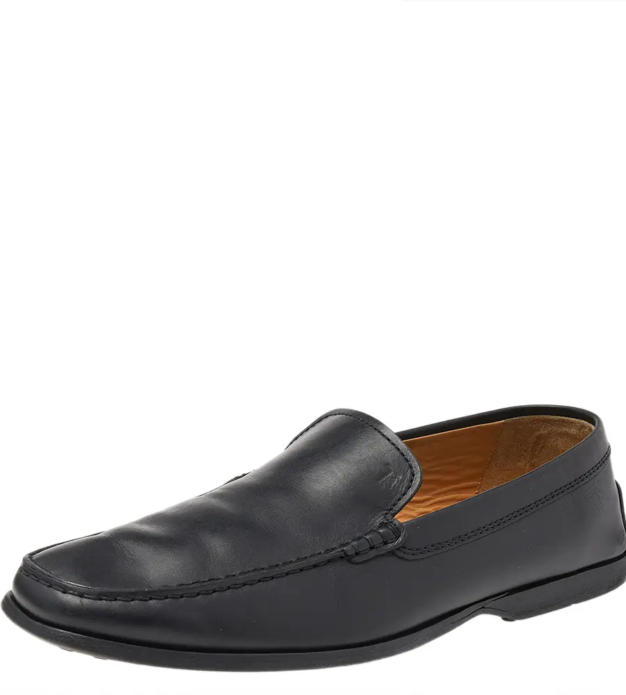 Tod's Black Leather Slip On Loafers Size 42