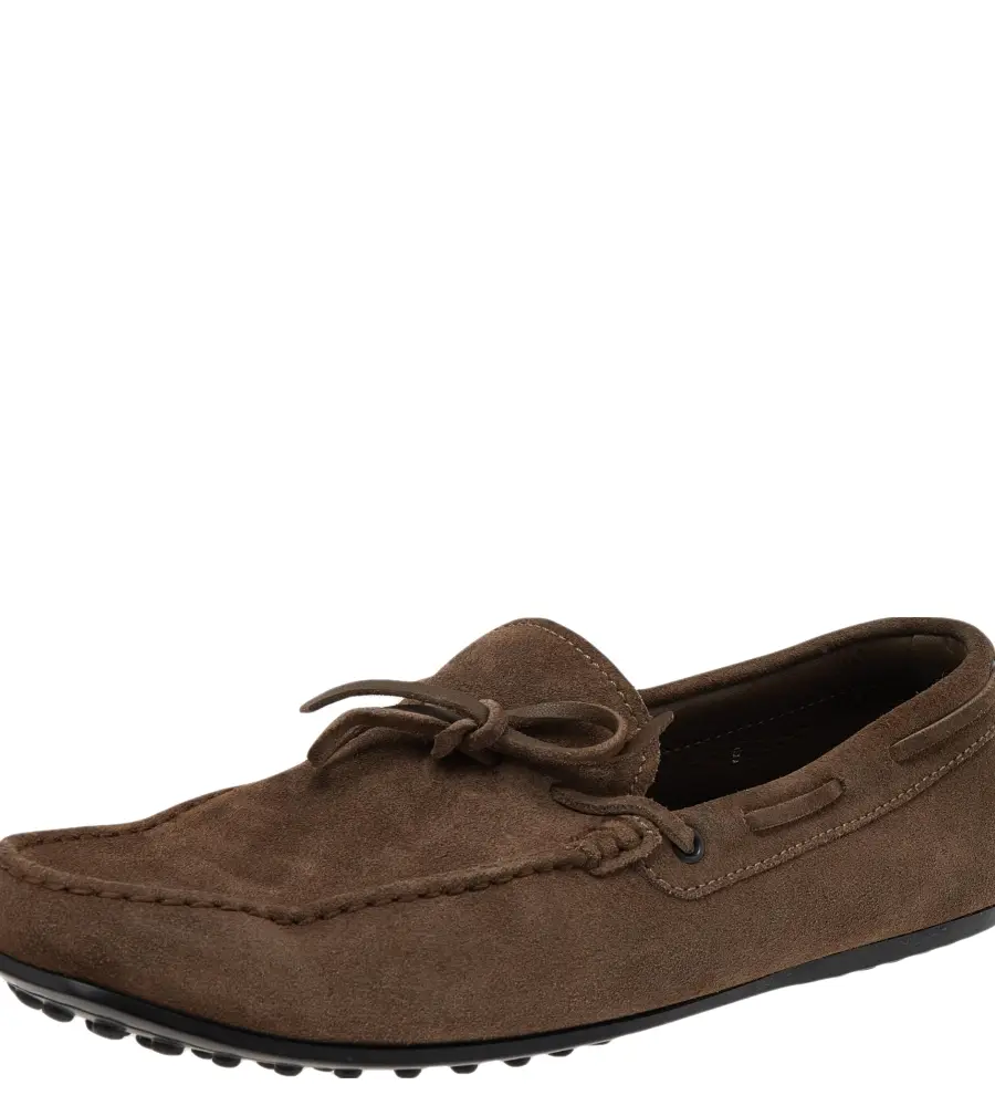 Tods Brown Suede Slip on Loafers Size 43