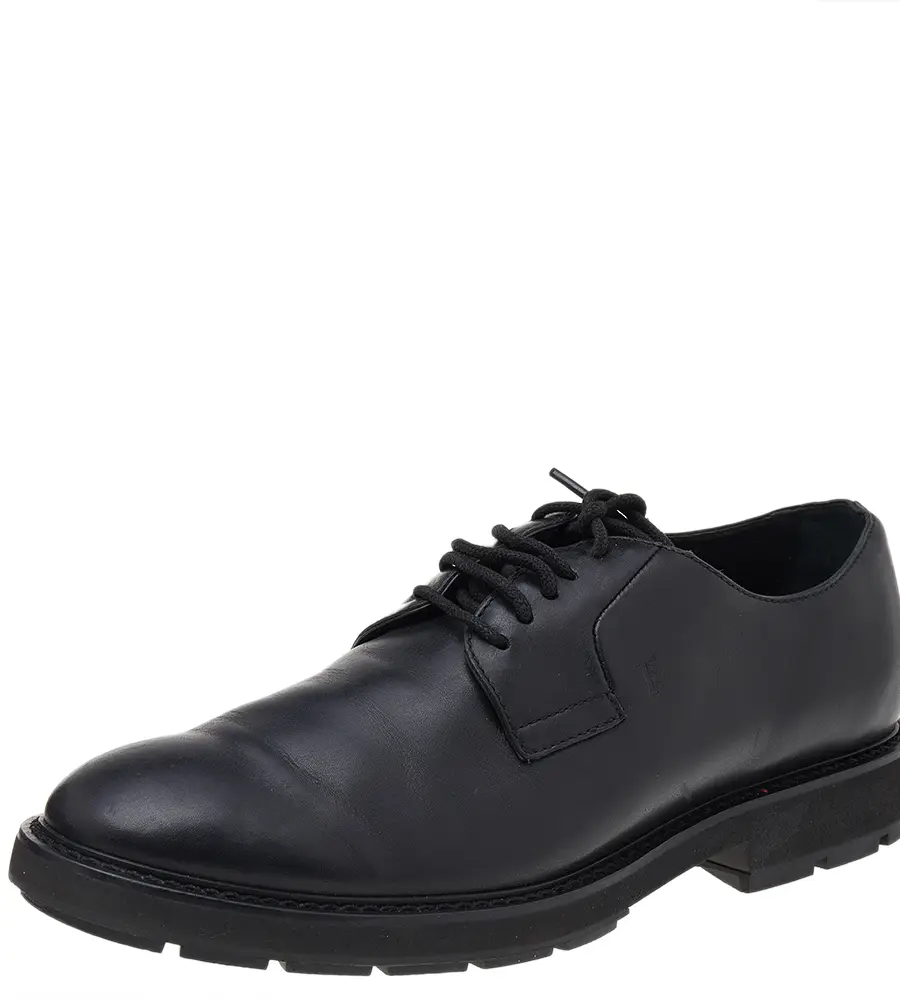 Tod's Black Leather Lace Up Oxfords Size 39.5