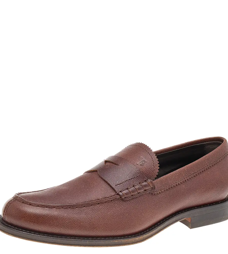 Tod's Brown Leather Slip on Loafers Size 41.5