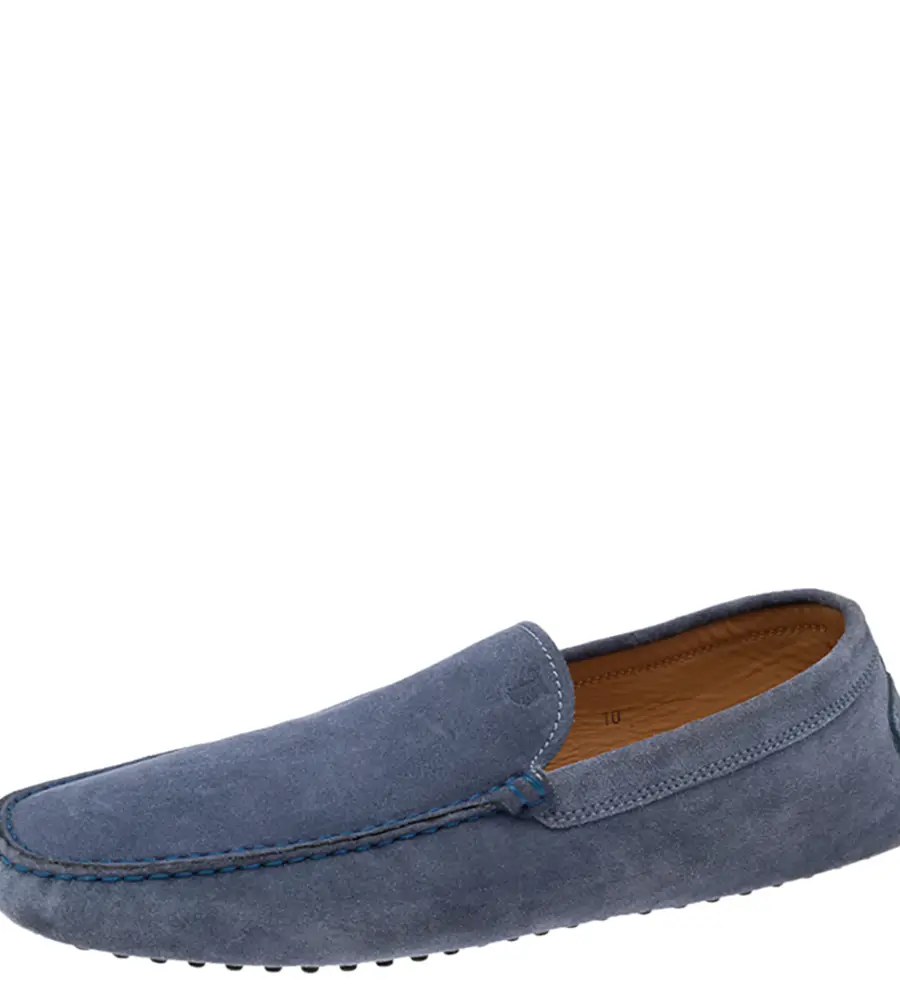Tod's Blue Suede Slip On Loafers Size 44.5