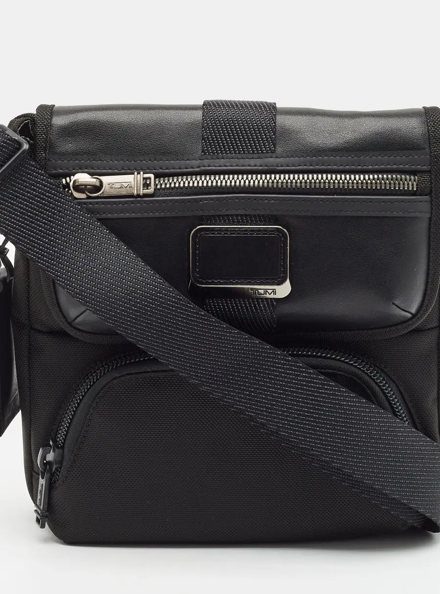 TUMI Barton Black Nylon and Leather Crossbody Bag