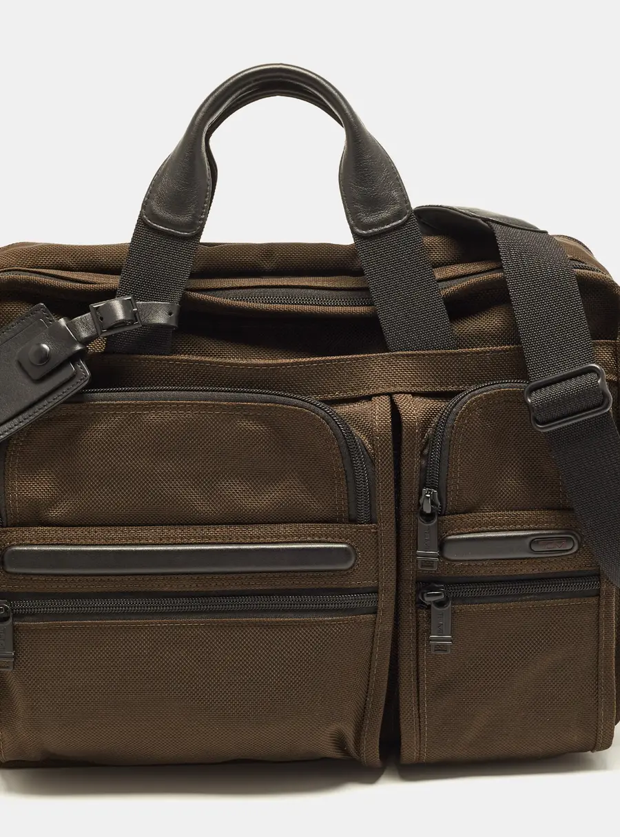 TUMI Gen 4 Brown Nylon Expandable Organizer Laptop Briefcase