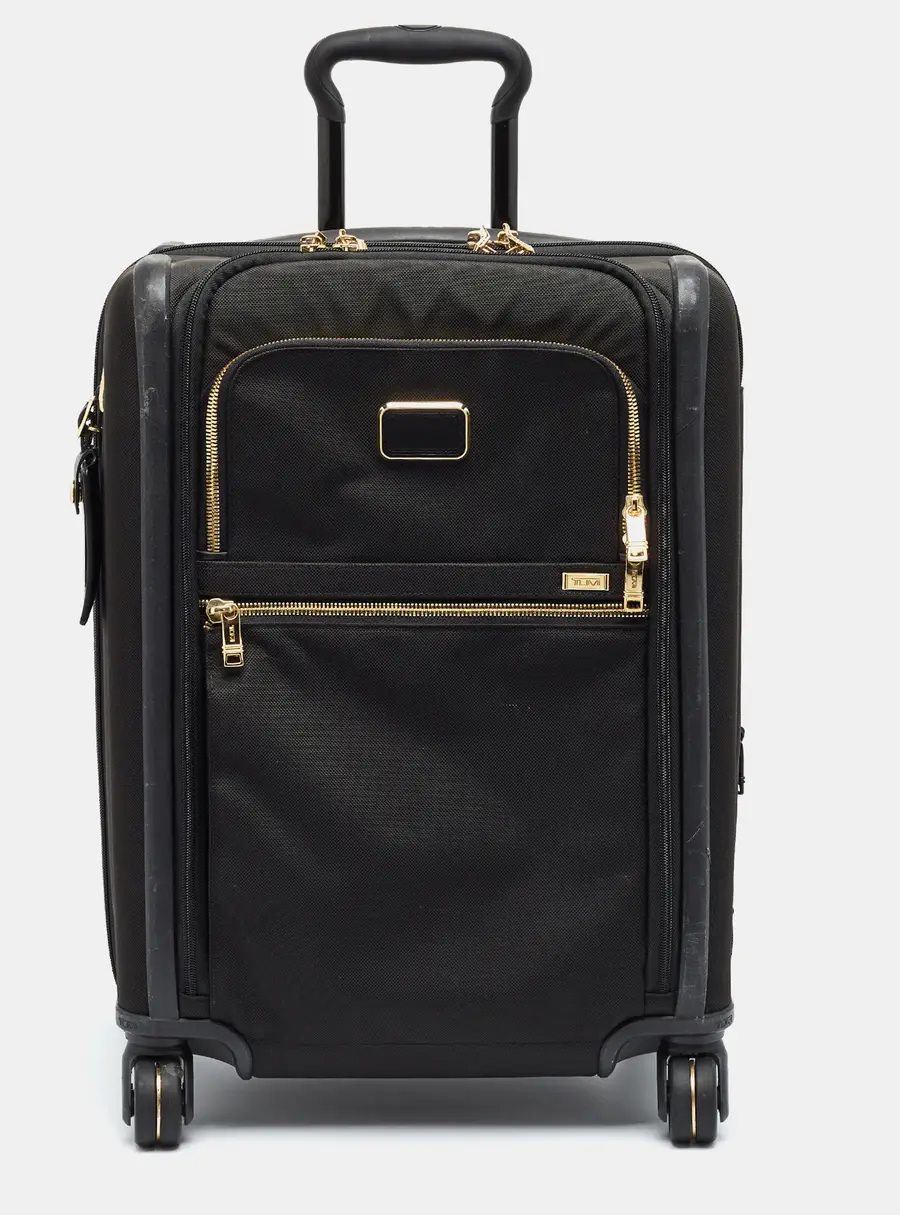 Tumi Alpha 3 International Dual Access 4-Wheeled Black Nylon Carry-On Luggage