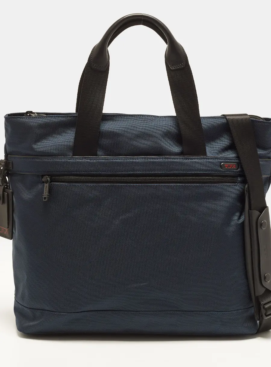 TUMI Companion Blue/Black Nylon and Leather Tote