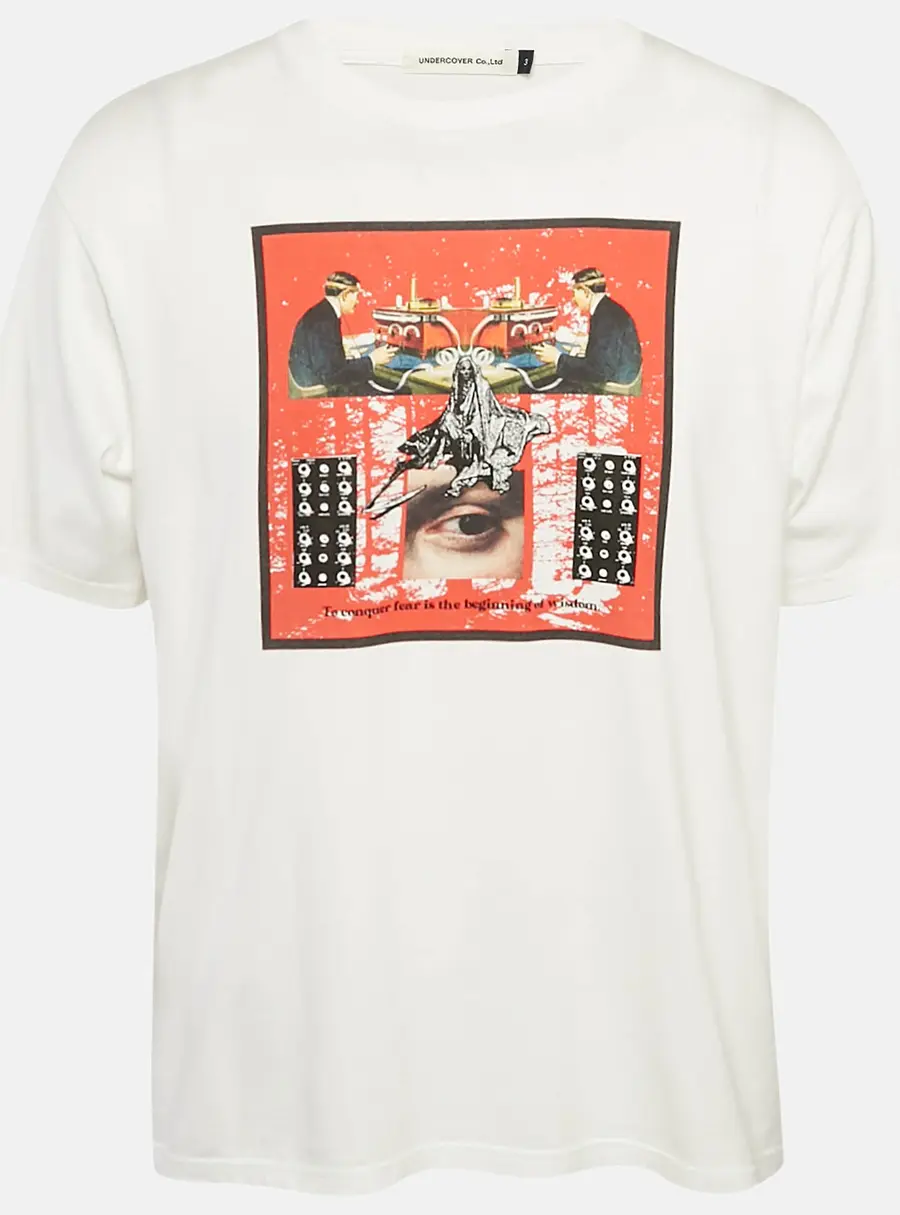 Undercover White Graphic Print Cotton Crew Neck T-Shirt M/L