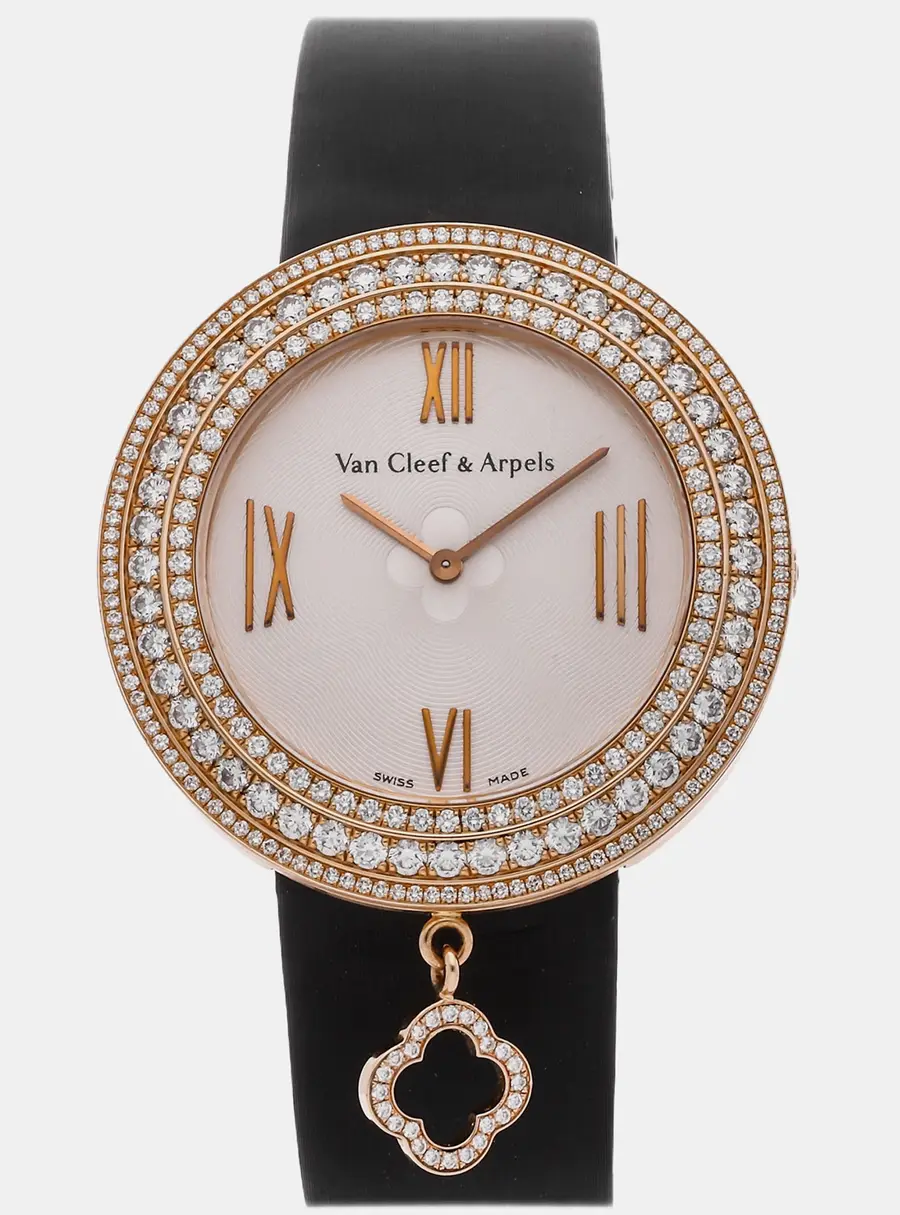 Van Cleef & Arpels Charms ARM93600 Cream Rose Gold, Diamond Quartz Men's Wristwatches 38mm