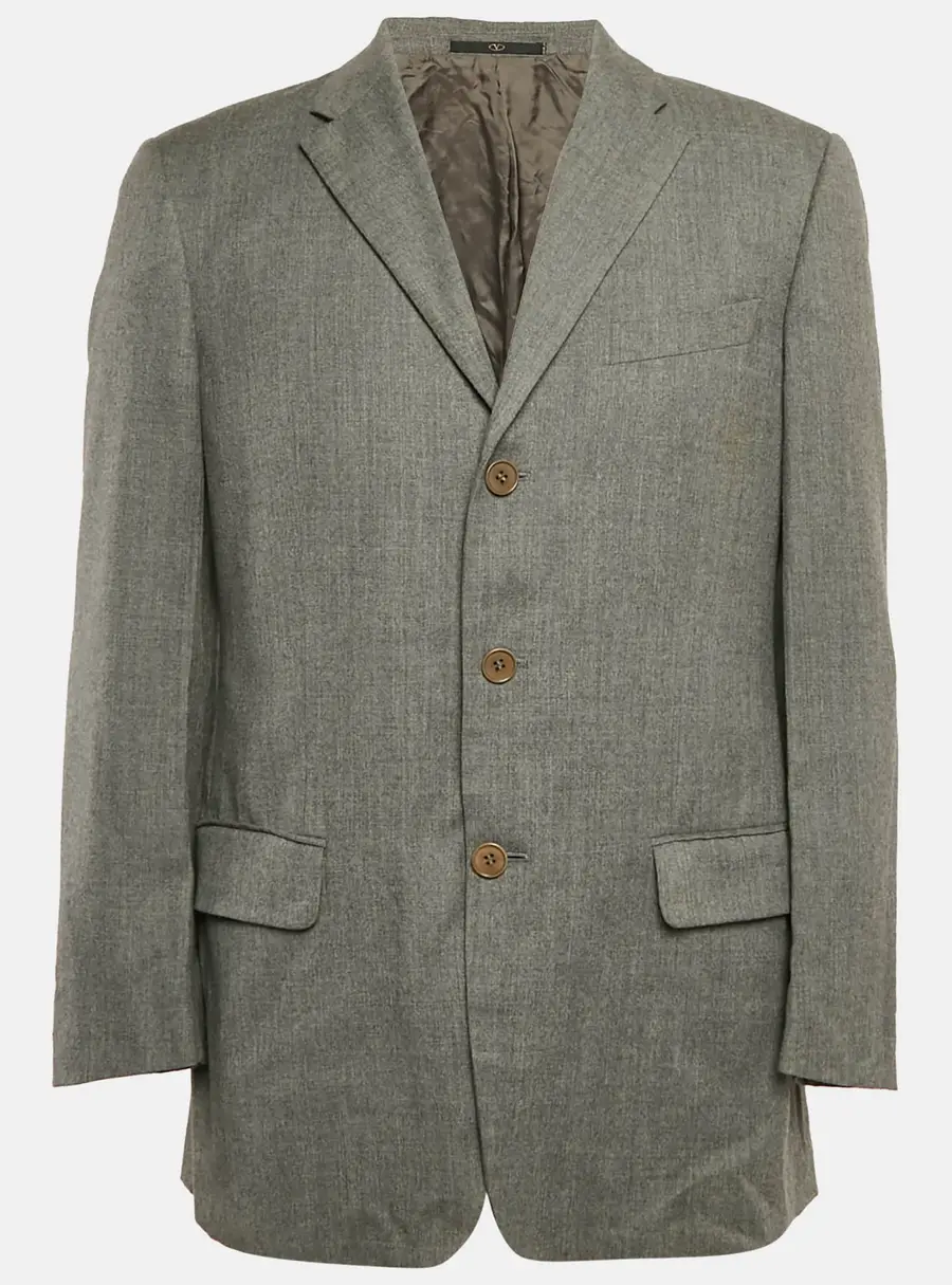 Valentino Grey Wool Single Breasted Blazer L