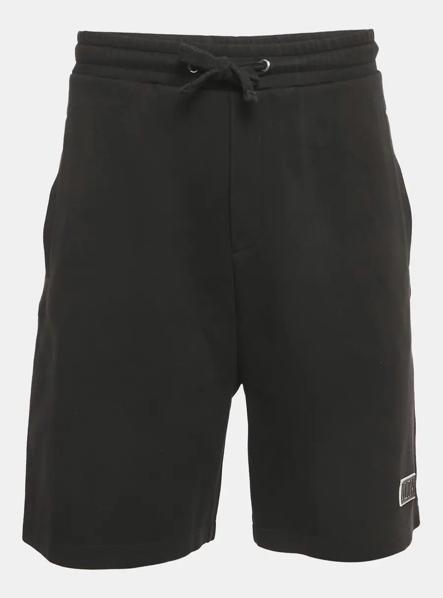 Valentino Black Cotton Blend Logo Applique Shorts XL