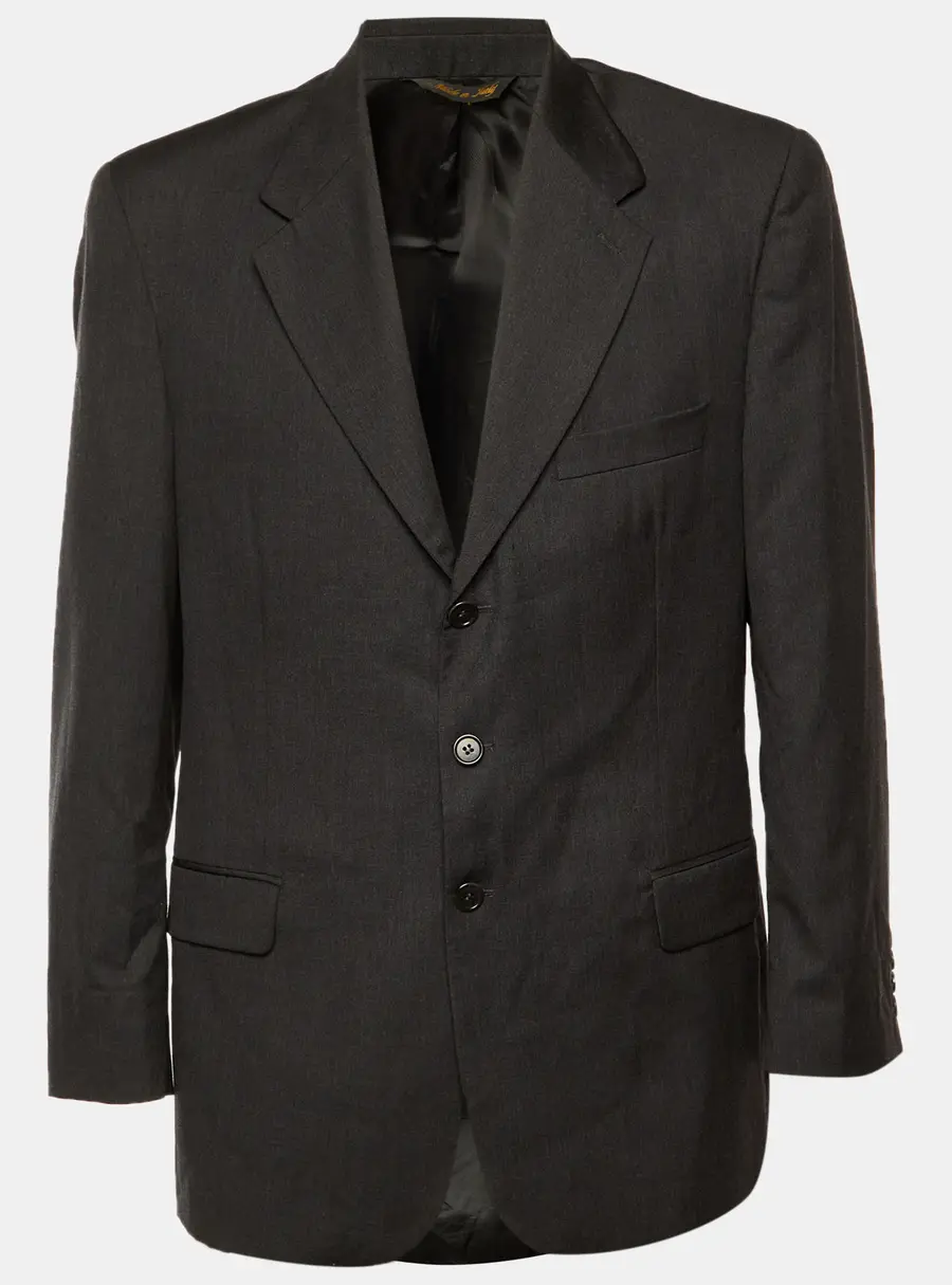 Valentino Grey Wool Single Breasted Blazer XL