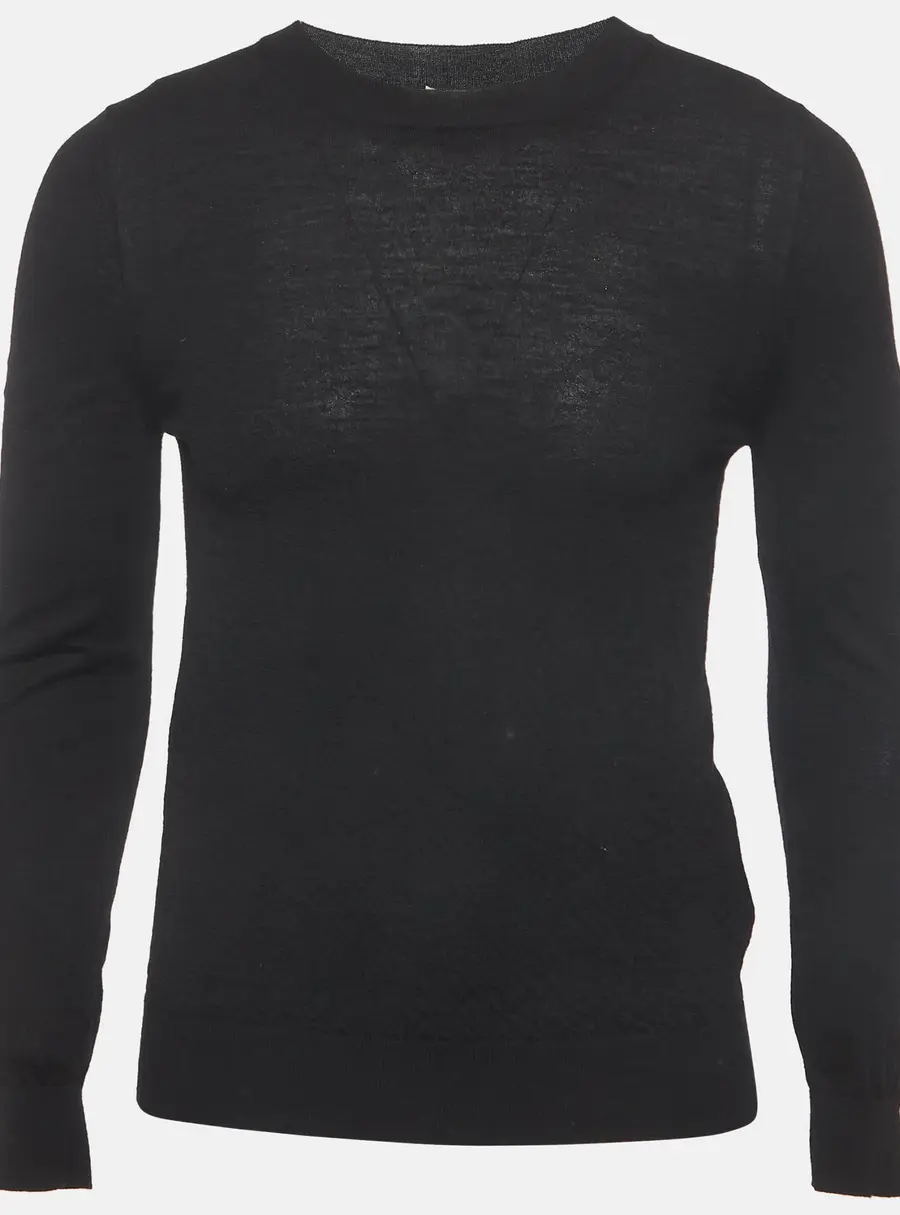 Valentino Black Wool Knit Long Sleeves Sweater M