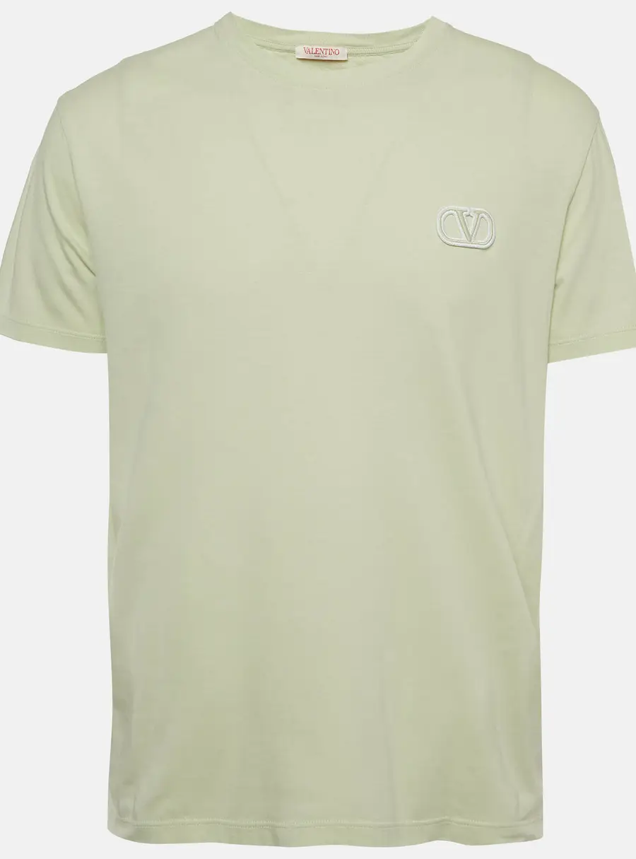 Valentino Green Logo Appliqu&eacute; Jersey T-Shirt L