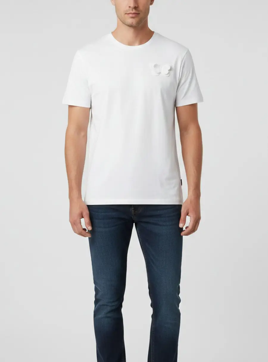 Valentino White Logo Print Jersey Crewneck T-Shirt L