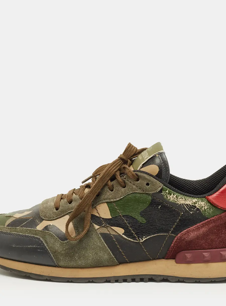 Valentino Rockrunner Size 41 Multicolor Leather and Suede Lace Up Sneakers