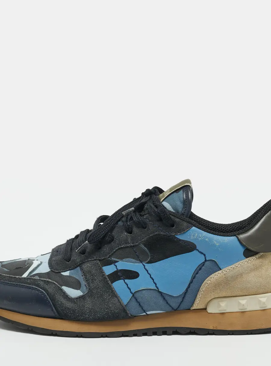 Valentino Rockrunner Size 42 Multicolor Leather and Suede Lace Up Sneakers