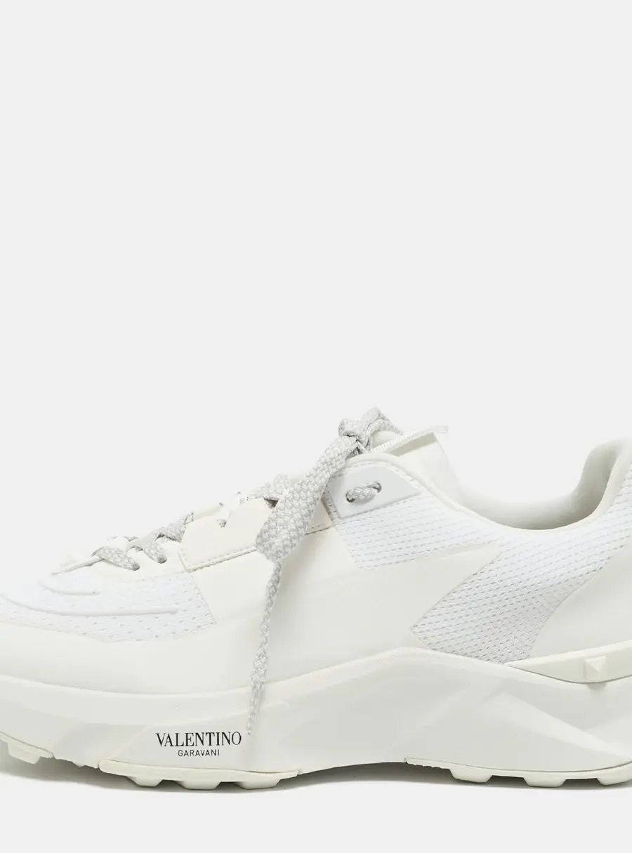 Valentino True Act Size 43.5 White Mesh Lace Up Sneakers